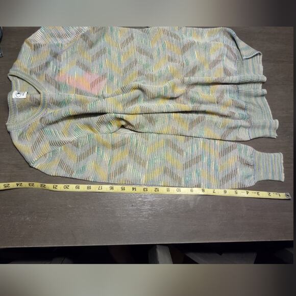 M Missoni Pattern Rib Knit Wool Blend Sweater Ocra Green Size XL - Picture 14 of 16